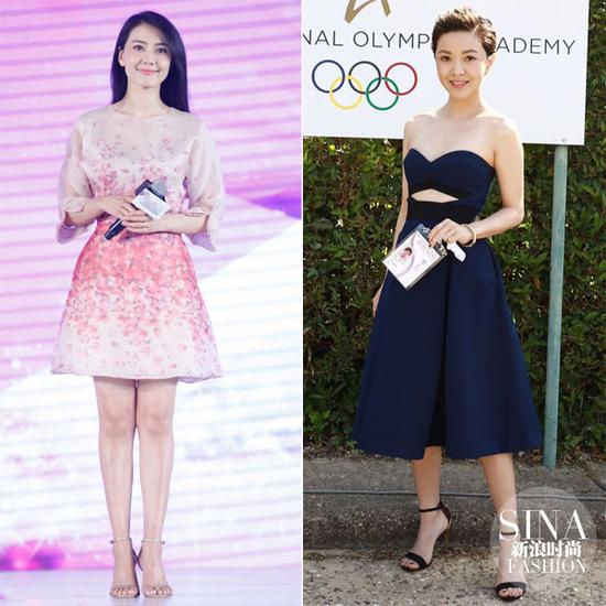 高圓圓、郭采潔示范一字鞋