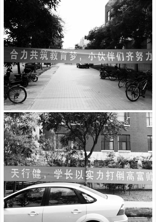 鄭大迎新標(biāo)語亮瞎眼:學(xué)長以實力打倒高富帥 鄭大迎新標(biāo)語亮瞎眼:學(xué)長以實力打倒高富帥