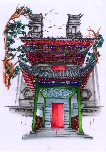 明艷的紅、生機(jī)的綠、深沉的藍(lán)、古樸的灰，足見博雅樓的獨(dú)特韻味。