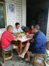 掃水掃不及，胥家鎮(zhèn)柏河村的居民干脆打起了麻將。