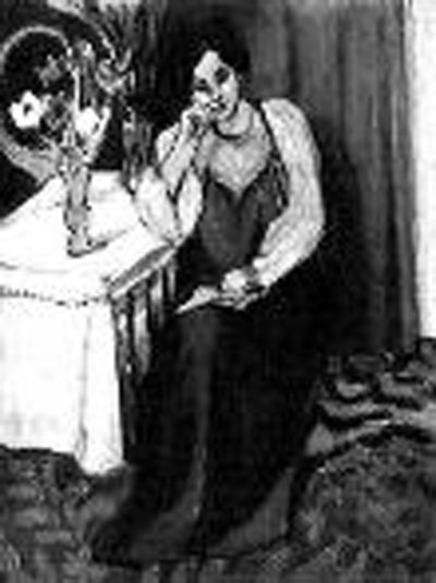 馬蒂斯的《穿著黃、白服裝閱讀的女孩》