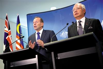 3日，澳大利亞珀斯城區(qū)，澳大利亞和馬來西亞兩國總理舉行聯(lián)合發(fā)布會(huì)。