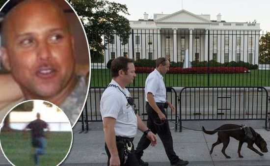 右上圖為岡薩雷斯，右下圖為他跑向白宮。