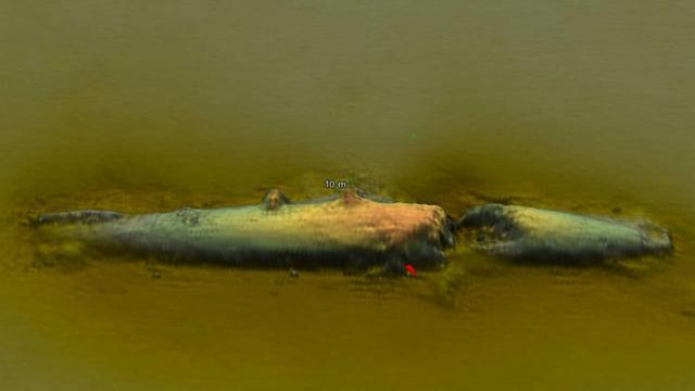 圖為U-78潛艇的聲納掃描圖。