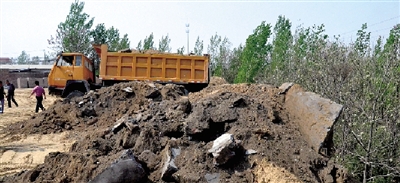 垃圾將生態(tài)涵養(yǎng)林給埋住了。