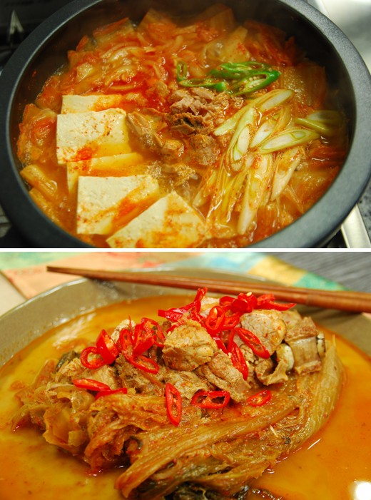 　　上圖為金槍魚泡菜湯,下圖為泡菜雜燴湯。