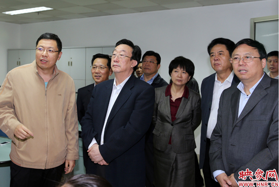 5月9日上午11點10分，河南省委書記郭庚茂一行來到映象網(wǎng)視察。映象網(wǎng)記者 邵恰 段晉哲攝