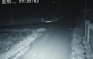 10歲男孩一個人打著手電走在鄉(xiāng)間公路上。 警方供圖