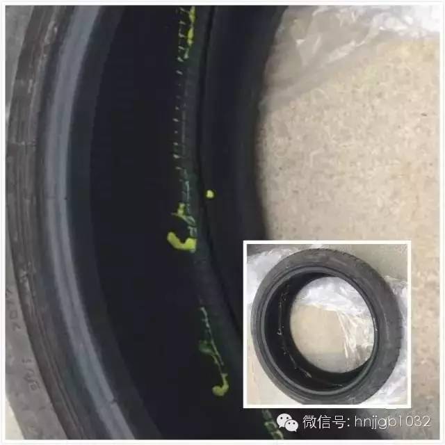 輪胎凈是包，輪胎內(nèi)部斷裂一圈。