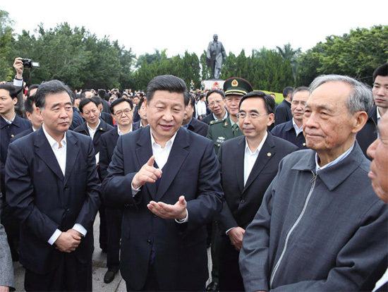 2012 年12 月，習近平任中共中央總書記后首次離京，即到改革前沿的廣東考察