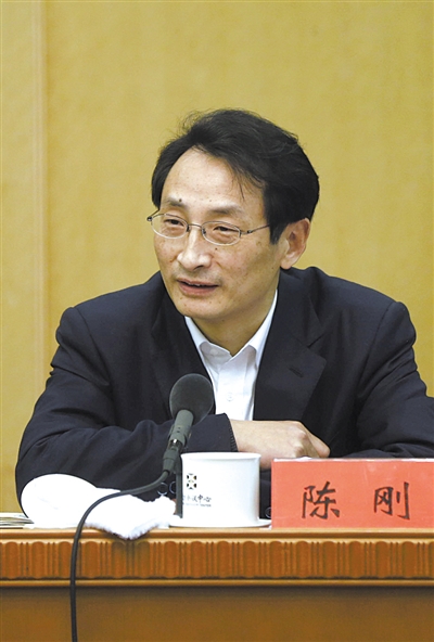 昨日，北京市人大代表、北京市副市長陳剛參與豐臺團小組討論。 新京報記者 浦峰 攝