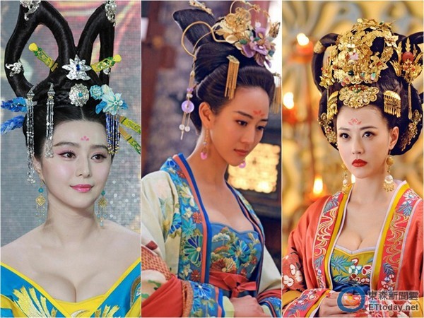 范冰冰、張鈞甯、周海媚，在《武媚娘》中爆乳演出