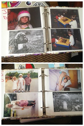 圖五：這位老爹最神的是，把一棵蘑菇的照片放進了家庭相冊里，真正地作為家人來對待。