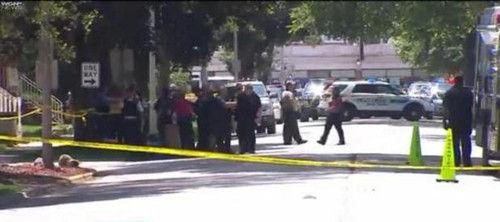 視頻截圖：雙方發(fā)生槍戰(zhàn)的居住區(qū)。