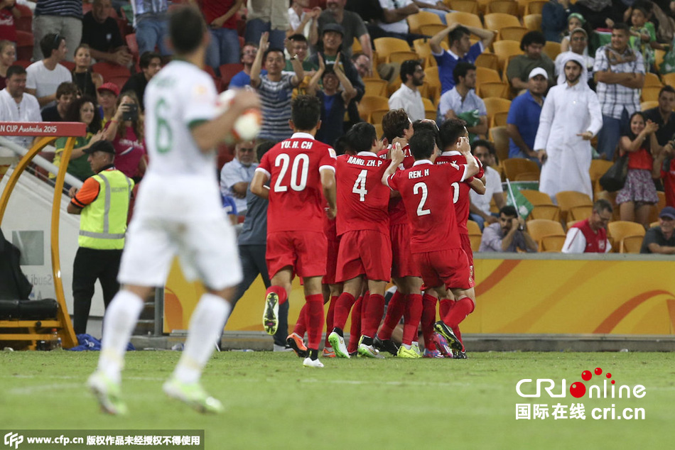 　中國隊慶祝進球