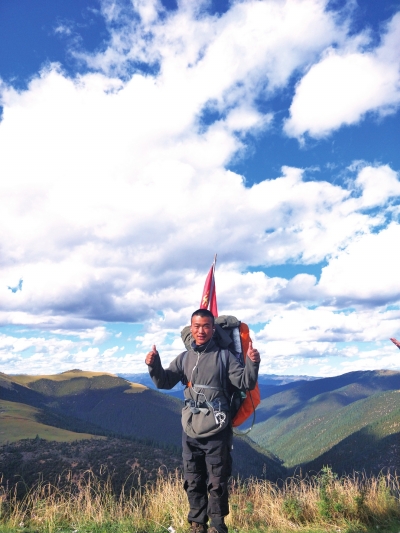 濮陽(yáng)小伙劉永威向著夢(mèng)想之地拉薩徒步前行圖片由受訪(fǎng)者提供