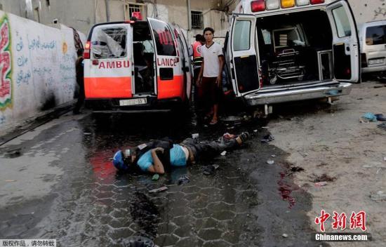 資料圖：加沙，以色列戰(zhàn)機(jī)轟炸一處市場(chǎng)，造成至少17名巴勒斯坦人死亡，200多人受傷。