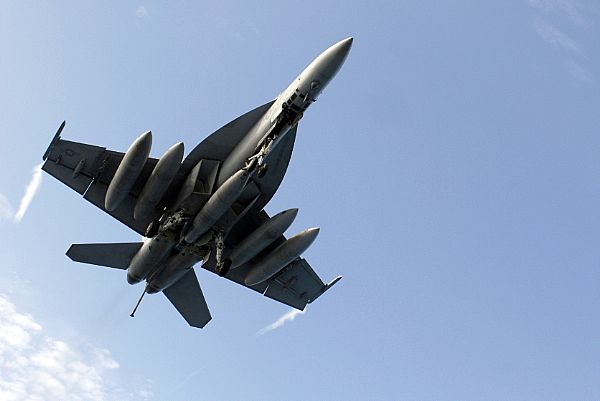 資料圖：美軍F/A-18艦載機。